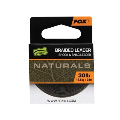 Image of Fox Edges Naturals Braided Leader 30lb (20m) Carp hooklink material