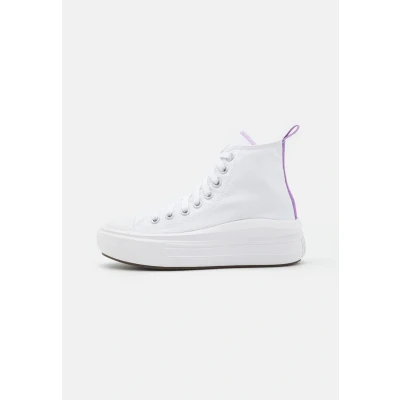 Image of Converse Chuck Taylor ALL STAR MOVE Platform Unisex Hightop trainers for kids, Size: 3, White/pixel purple Textile