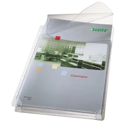 Image of Leitz Premium Plastic Punched Pocket A4, Expanding, High Capacity 200 Sheets, 170 Micron PVC, Top Flap, Pack of 5, 47573003