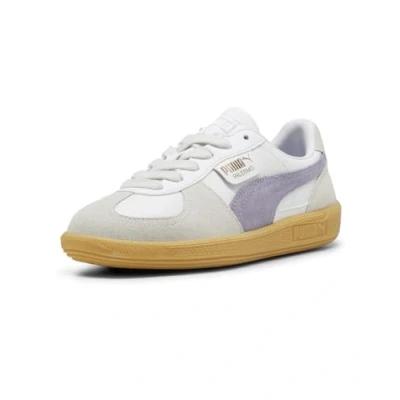 Image of Puma Palermo Unisex Trainers, Size: 6.5, White/pale plum Leather