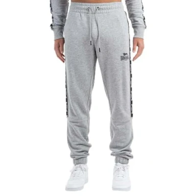 Image of Lonsdale Men&#039;s Grutness Jogging Bottoms, Marl Grey/Black/White, L