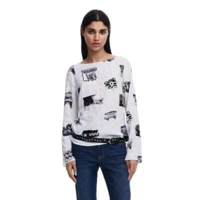 Image of Desigual Women&#039;s Blus_tique T Shirt, White, S