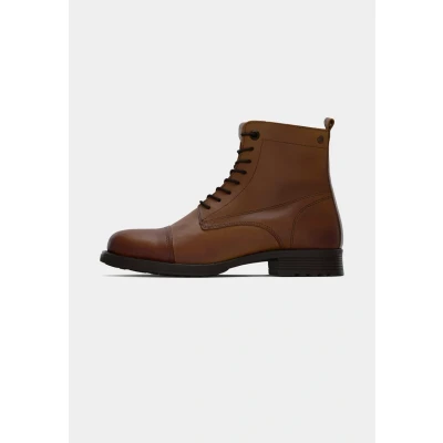 Image of Jack &amp; Jones Jfwshaun BOOT Laceup ankle boots, Men&#039;s, Size: 6, Cognac Leather