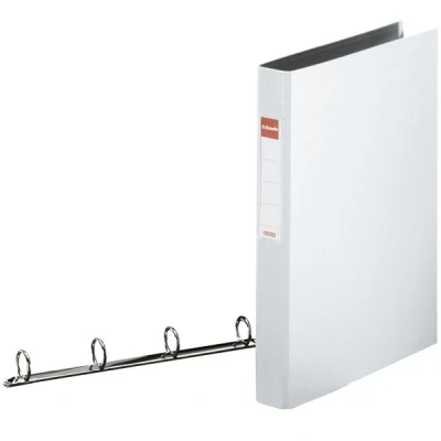 Image of Esselte 4 Ring Binder, PP, Holds up to 190 Sheets, Vivida Range, 42 mm Spine, 14457 A4, White