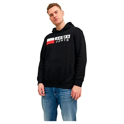 Image of Jack &amp; Jones Jjecorp LOGO Hoodie, Men&#039;s, Size: 5XL, Black
