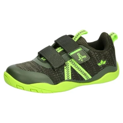 Image of LICO Aride V Barefoot Unisex Trainers for kids, Size: 7.5, Green/lemon Nylon