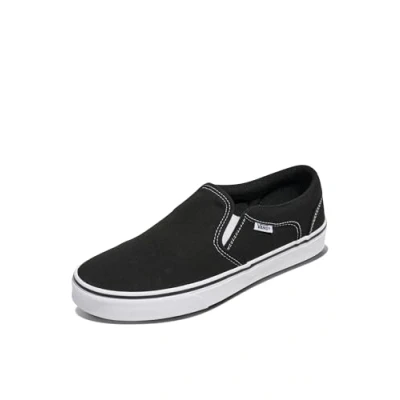 Image of Vans Men&#039;s Asher Trainers, Canvas Black White, 12 UK