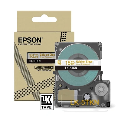 Image of Epson LabelWorks[Metallic Clear/Gold 18mm LK 5TKN]tape compatible with LW C410 and C626