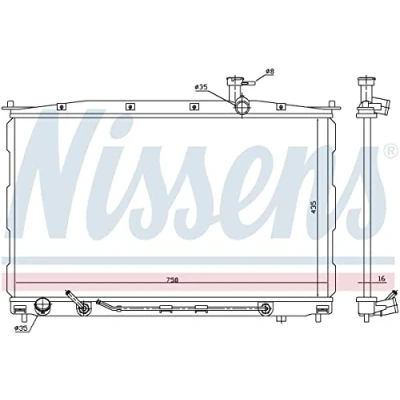 Image of Radiator, engine cooling NISSENS 67505