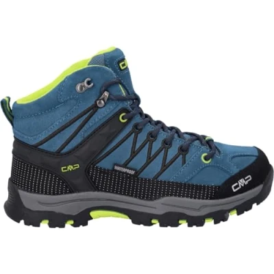 Image of CMP Rigel MID Trekking WP Unisex Mountain shoes for kids, Size: 1, Deep lake/acido Leather and textile