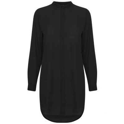 Image of ICHI Ihcellani LONG SH2 Buttondown blouse, Women&#039;s, Size: 10, Black