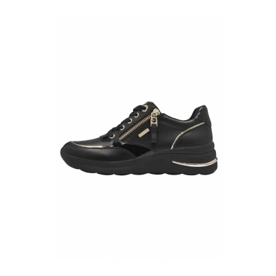 Image of Tamaris Comfort Trainers, Women&#039;s, Size: 4, Black leather and imitation