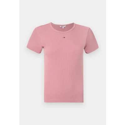 Image of Tommy Jeans SLIM Essential Basic Tshirt, Women&#039;s, Size: 4, Tahiti berry