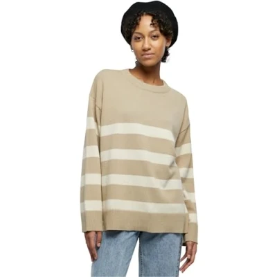 Image of Urban Classics Striped CREW Jumper, Women&#039;s, Size: XL, Wetsand sand
