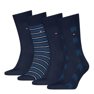 Image of Tommy Hilfiger MEN SOCK 4 PACK Giftbox Socks, Men&#039;s, Size: 6 8, Navy