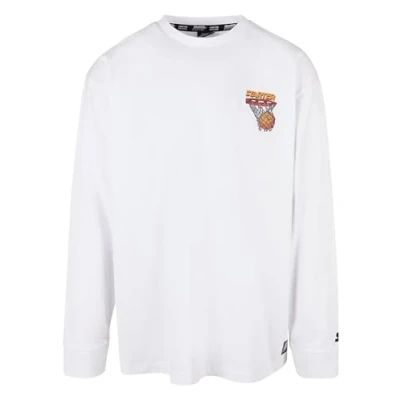 Image of Starter Basketball Longsleeve Sweatshirt, Men&#039;s, Size: Medium, White
