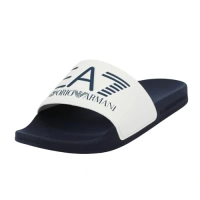 Image of EA7 Emporio Armani Pool slides, Size: 5, Bianco blu Natural rubber