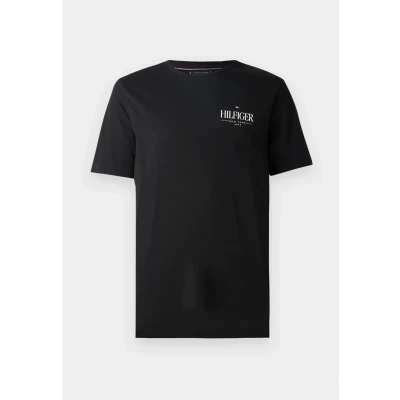 Image of Tommy Hilfiger Stack TEE Unisex Print Tshirt, Size: XS, Black