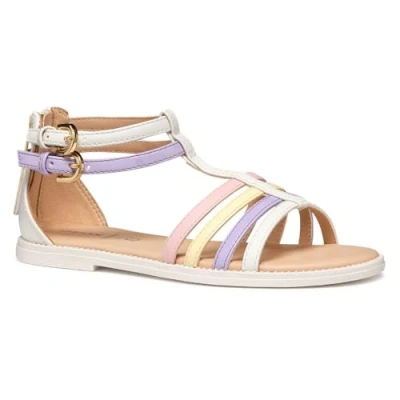 Image of Geox Karly GIRL Sandals for kids, Size: 1.5, White/lilac Pu