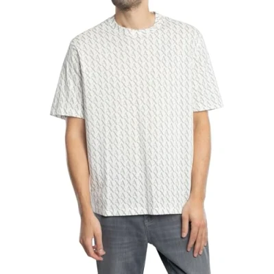 Image of Armani Exchange Print Tshirt, Men&#039;s, Size: Large, Off white/ash allover