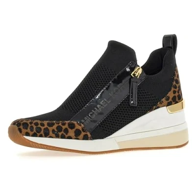 Image of Michael Kors Willis Wedge Trainer Trainers husk/multicoloured, Women&#039;s, Size: 6.5, Husk/multi coloured Textile