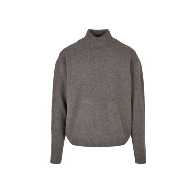 Image of Urban Classics Oversized ROLL NECK Sweater Jumper, Men&#039;s, Size: XL, Asphalt