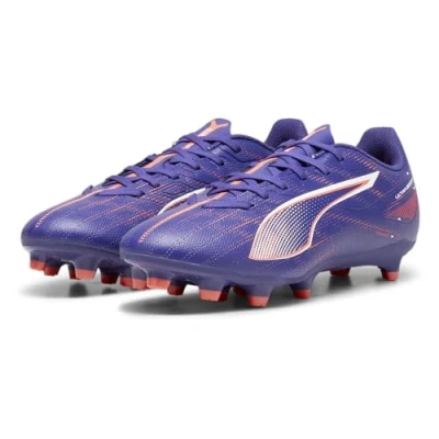 Image of Puma Ultra 5 PLAY FG/AG Moulded stud football boots, Women&#039;s, Size: 4.5, Lapis lazuli/white/sunset glow Synthetics