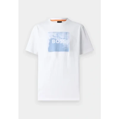 Image of BOSS Wheel Print Tshirt, Men&#039;s, Size: Medium, White