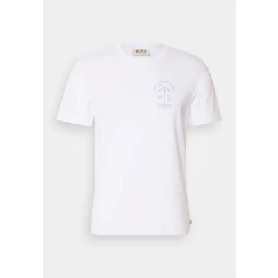 Image of Scotch &amp; Soda Regular FIT LEFT Chest LOGO Print Tshirt, Men&#039;s, Size: Small, White
