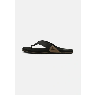Image of REEF Newport Tbar sandals, Men&#039;s, Size: 7, Black Synthetics