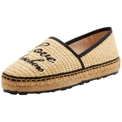 Image of Love Moschino Espadrilles, Women&#039;s, Size: 4, Natural/black Textile