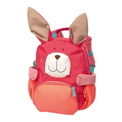 Image of sigikid Kids Backpack Nursery Backpack: Sturdy, Lightweight, Child friendly, for Nursery, Crib, Outings, Leisure, 2 5 Years, 5.2L, Multicoloured (Lièvre/Rose), 26 centimeters,