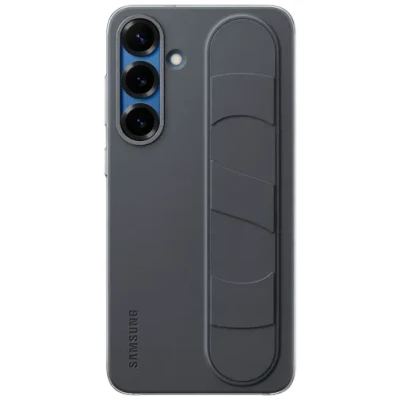 Image of Samsung Standing Grip Silicone Back Cover Black Galaxy S25+