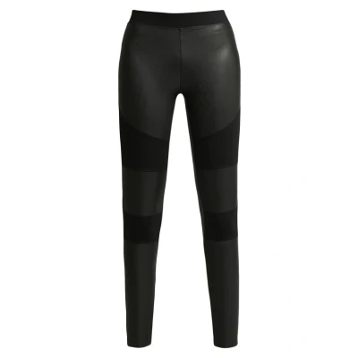 Image of Urban Classics Ladies FAKE TECH Leggings Trousers, Women&#039;s, Size: 4XL, Black
