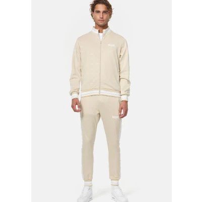 Image of Lonsdale Men&#039;s Ashwell Tracksuit, Sand/White, S