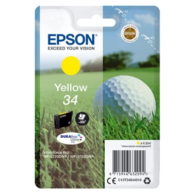 Image of Epson 34 Yellow Golfball Genuine, DURABrite Ultra Ink Cartridge
