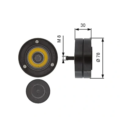 Image of Deflection/Guide Pulley, v ribbed belt GATES T36236
