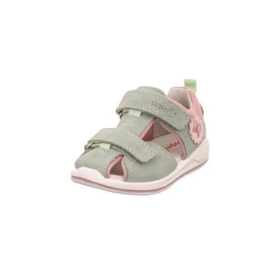 Image of Superfit Boomerang Sandals for kids, Size: 9.5K, Hellgrün/rosa Suede
