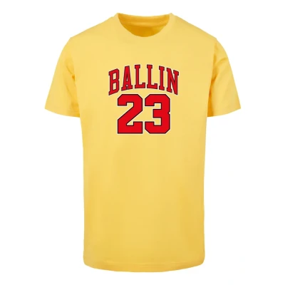 Image of Mister Tee Ballin 23 Print Tshirt, Men&#039;s, Size: XXL, Taxi yellow