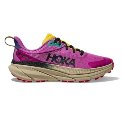 Image of HOKA Challenger 7 GTX Trail running shoes, Women&#039;s, Size: 5, Superbloom/oatmeal Textile/synthetics