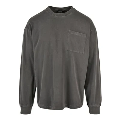Image of Urban Classics Pigment DYED Long sleeved top, Men&#039;s, Size: Medium, Dark grey