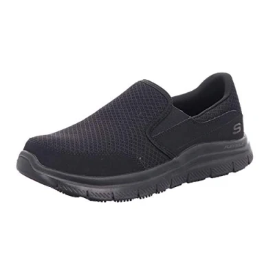 Image of Skechers FLEX Advantage Slipons, Men&#039;s, Size: 9.5, Black Imitation leather/ textile