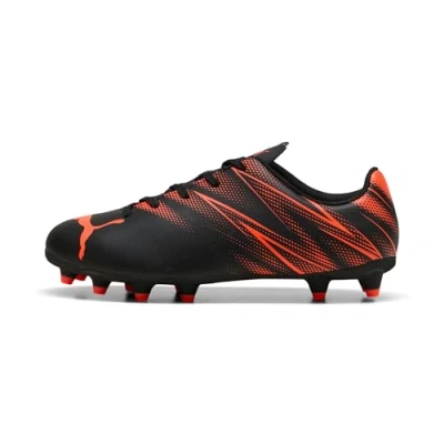 Image of Puma Attacanto FG/AG JR Unisex Astro turf trainers for kids, Size: 13K, Black/glowing red Synthetics