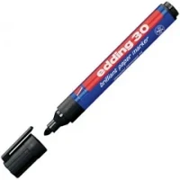 Image of edding 30 brilliant paper marker black 10 waterproof permanent markers round nib 1.5 3 mm vibrant colours lightfast marking on paper, card, cardboard, plastic, metal and glass