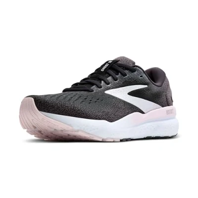 Image of Brooks Women&#039;s Ghost 16 Trainers, Black White Orchid Ice, 5 UK