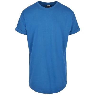Image of Urban Classics LONG Shaped Turnup Basic Tshirt, Men&#039;s, Size: 5XL, Sporty blue