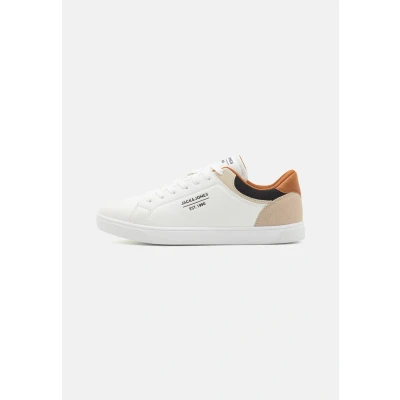 Image of JACK &amp; JONES Men&#039;s Jfwjordan Sneaker Sn, White Detail Anthracite Cognac, 8 UK
