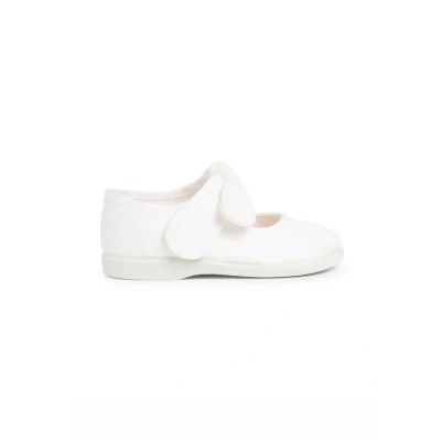Image of Pisamonas Ankle strap ballet pumps for kids, Size: 4.5K/5K, Blanco Textile/synthetics