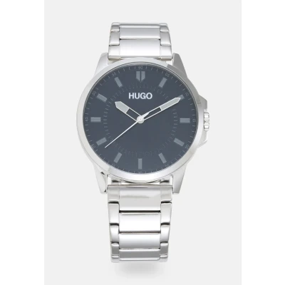 Image of HUGO First Watch silvercoloured/blue, Men&#039;s, Size: One Size, Silver coloured/blue