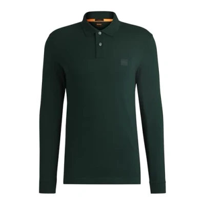 Image of BOSS Men&#039;s Passerby Slim Fit Stretch Cotton Polo Shirt with Logo Patch, Open Green350., 3XL